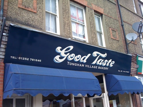 Traditional bakers shop front sign