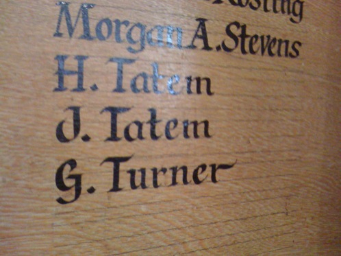 Hand painted signwritten honours board entries