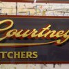 Traditional Gold leaf lettering with shadow and shade, Used for a family Butchers shop.