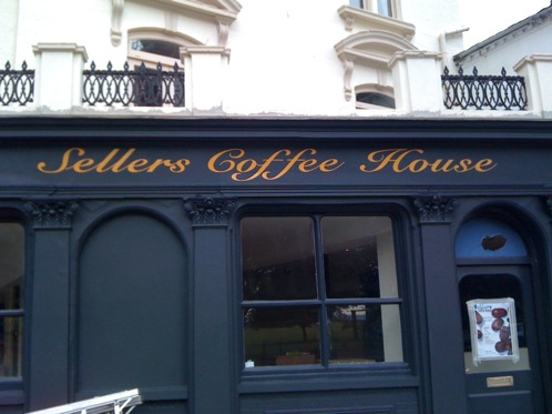 Sellers coffee house painted sign Southsea