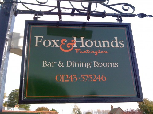 contemporary hand painted pub sign design