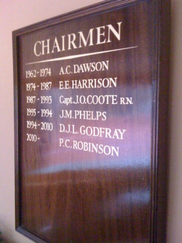 Hand painted and gilded lettered honours board