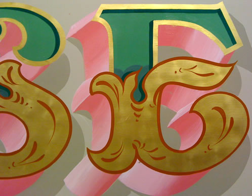 Gold leaf Victorian signwritten lettering