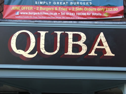 Quba sails shop painted sign