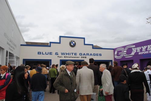 Replica garage set at Goodwood Revival