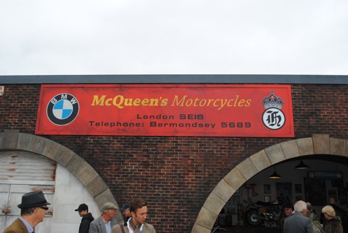 Vintage style distressed signboard at garage display, Goodwood Revival, Chichester West Sussex