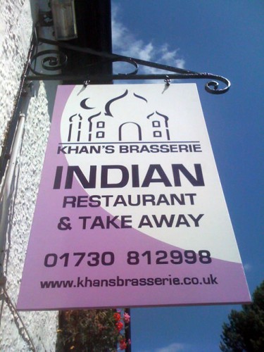 Indian takeaway hanging sign