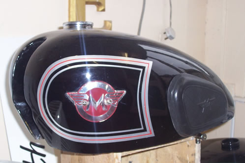 Matchless motorcycle tank pinstriping