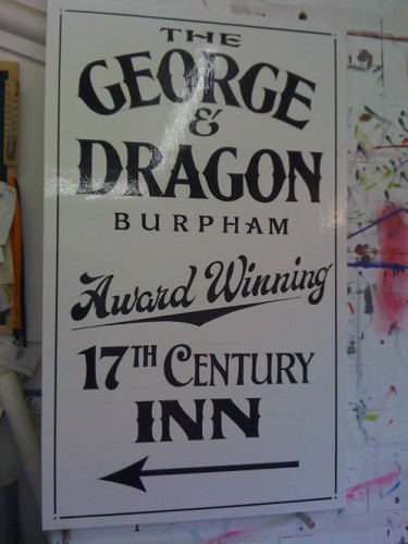 Traditional style pub signage