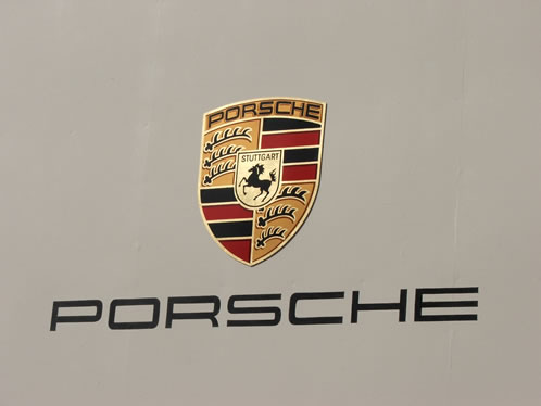 Gilded Porsche display