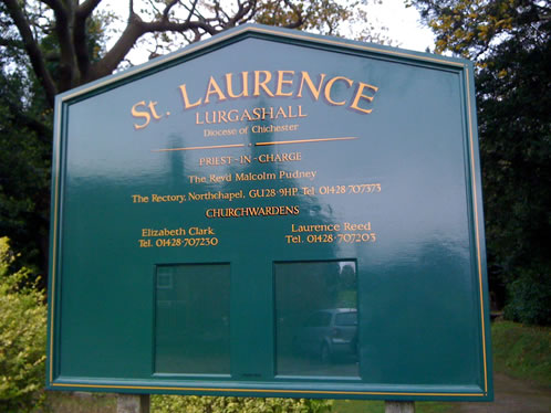 Handmade and painted glazed church notice board