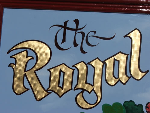 Gold leaf lettered Pub sign