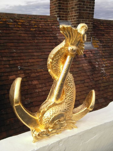 Gilded Statue at Dolphin and Anchor Hotel, Chichester