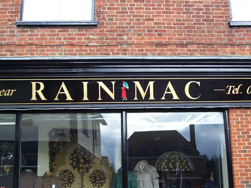 Rainmac shop fascia sign, Midhurst