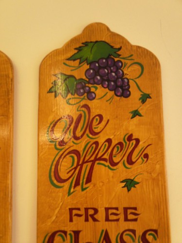 Hand painted wine shop signs