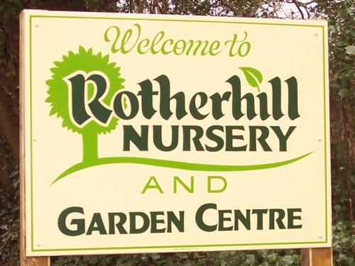 Free standing sign at a local nursery and garden centre