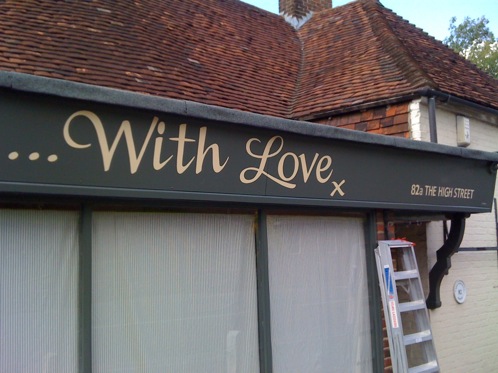 Contemporary style signwritten shop front