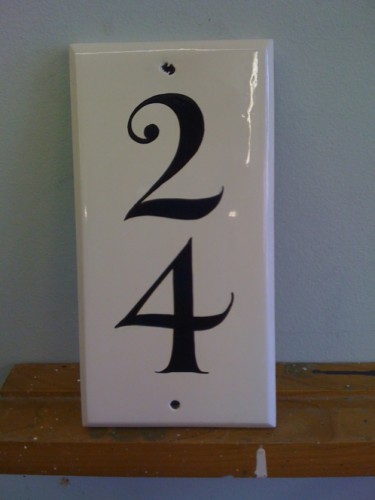 Small but perfectly formed, Hand painted house number sign