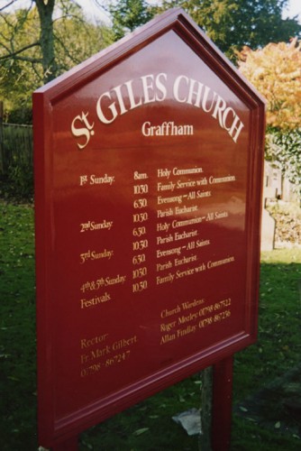 High gloss and gold leaf signwritten hardwood sign board