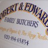 Hand painted butchers van sign