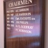 Hand painted and gilded lettered honours board