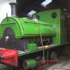 Hand coachlining and pinstriping of Percy steam locomotive