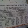 A signwritten replica of Death Warrant for Charles the First, for display at a pub