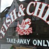 Fish and Chips shop window signwriting