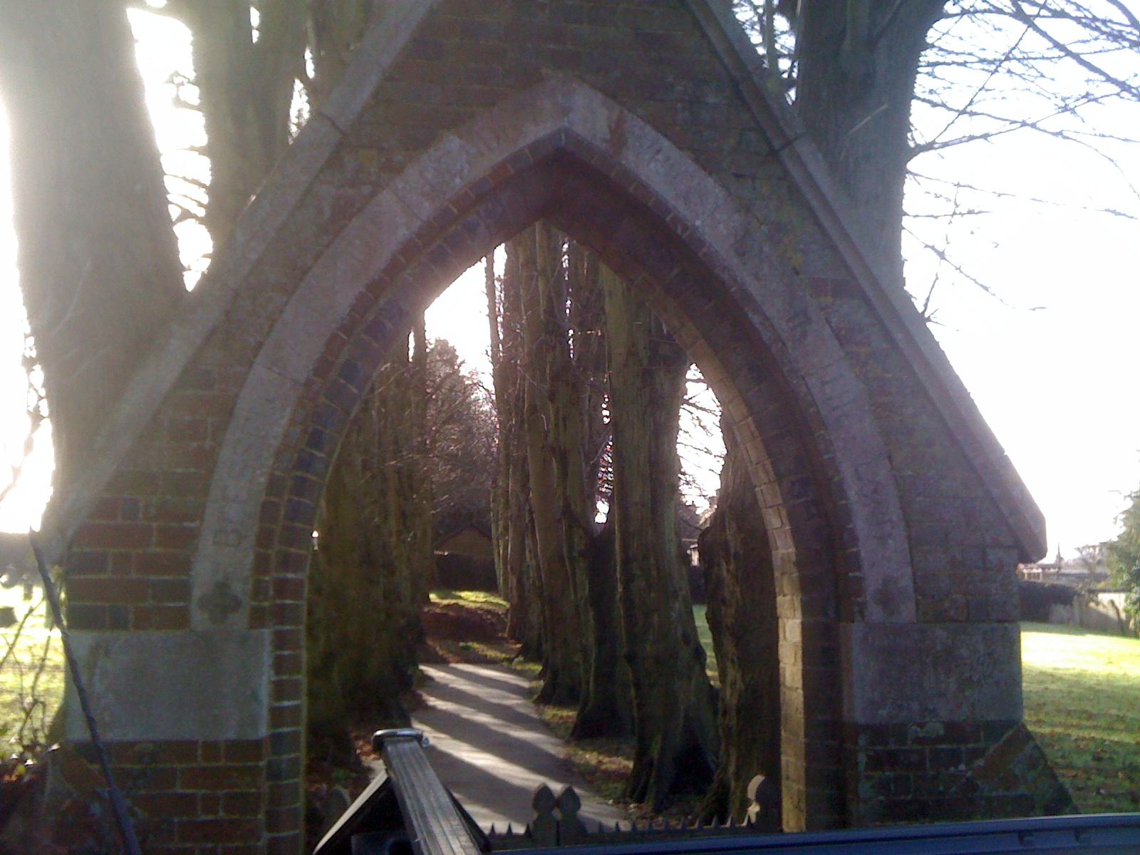 Lych gate arch before restoration