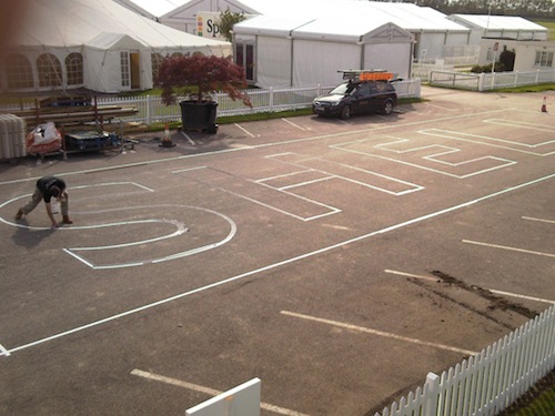 HUGE Shell Logo in progress on the trackside