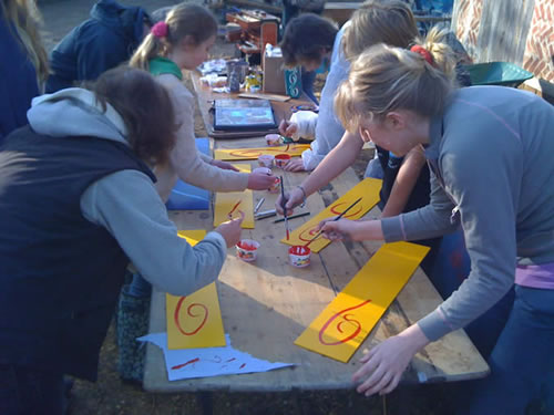 Students get hard to work on these traditional gypsy scroll designs