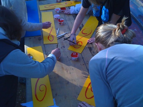 More budding Gypsy caravan painters at work.