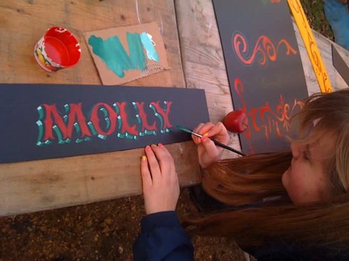 Thei first time signwriter was rightly proud of her work